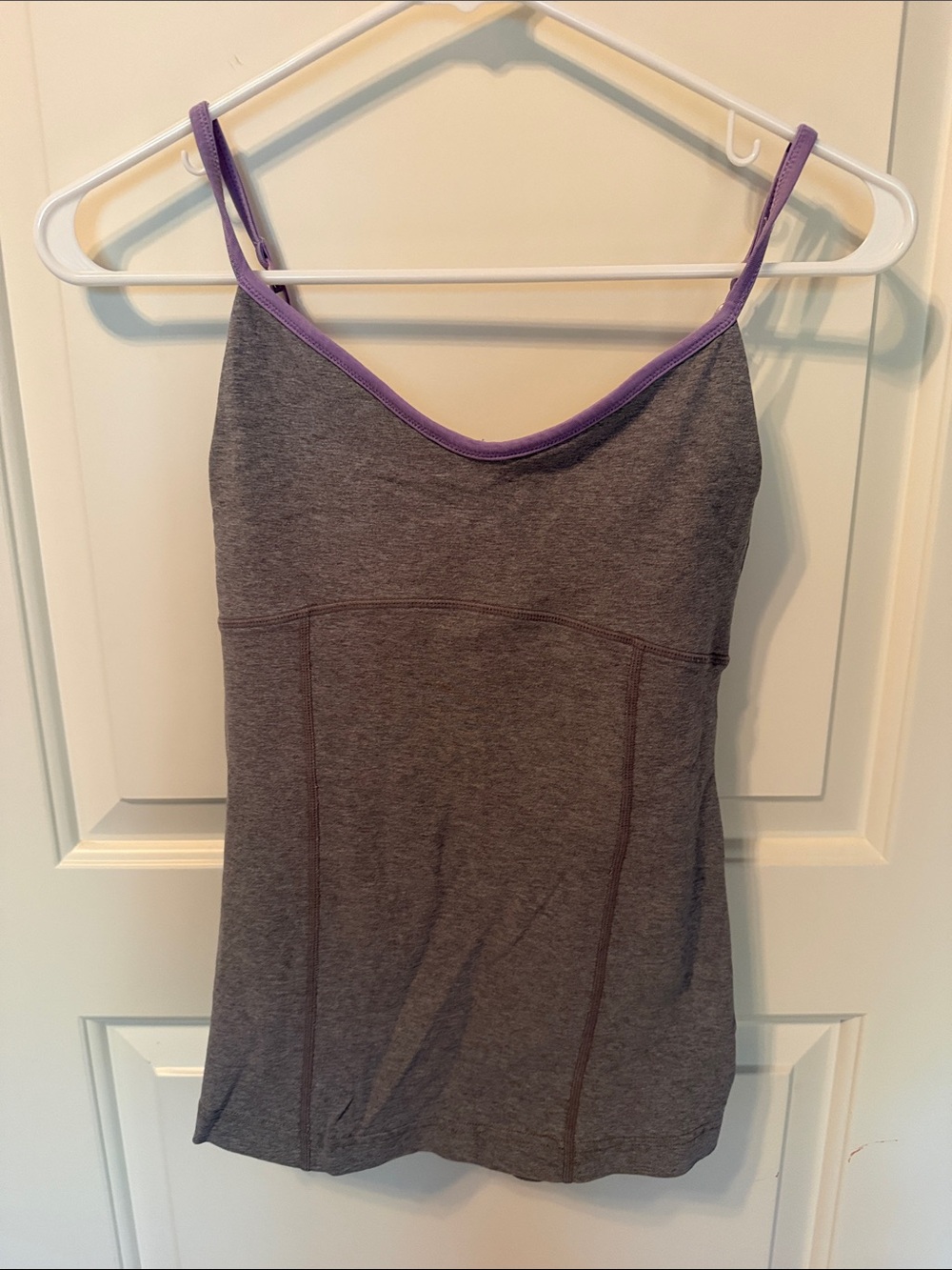 Lululemon Gray Tank Top with Purple Trim - Women